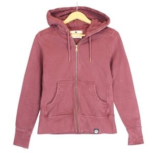 American Giant Zip Hoodie Womens S Maroon Made USA Heavyweight Premium Core